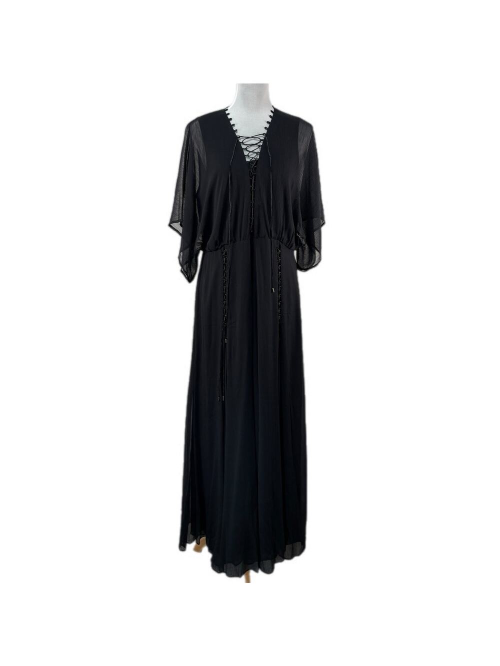 Laurie Felt Long Black Whimsigoth Witch Vibes Maxi Dress - Women's Size 14